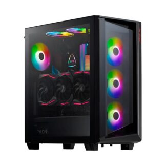 CASE GAMING RGB ADATA XPG BATTLECRUISER MID TOWER VENTILADORES 4 DE 120MM CON VIDRIO LATERAL Y MALLA FRONTAL CRUISERST-BKCWW NEGRO