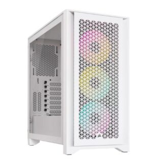 CASE RGB CORSAIR 4000D AIRFLOW MID TOWER VENTILADORES 3 DE 120MM CON VIDRIO LATERAL Y MALLA FRONTAL CC-9011241-WW BLANCO