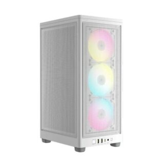 CASE RGB CORSAIR 2000D AIRFLOW MINI TOWER VENTILADORES 3 DE 120MM CON REJILLAS DE ACERO CC-9011247-WW BLANCO