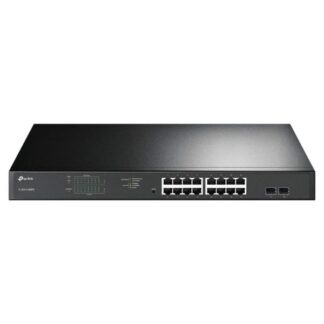 SWITCH TP LINK TL-SG1218MPE 16 PUERTOS GIGABIT PoE+ + 2 PUERTOS SFP EASY SMART MANAGED ADMINISTRABLE NEGRO