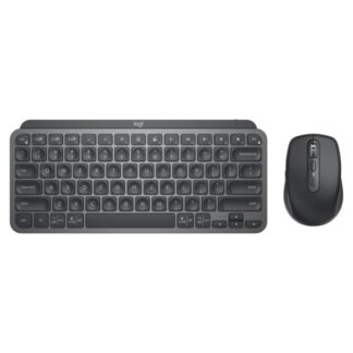 TECLADO Y MOUSE LOGITECH MX KEYS MINI COMBO FOR BUSINESS MEMBRANA INALÁMBRICO ESPAÑOL 920-011053 NEGRO