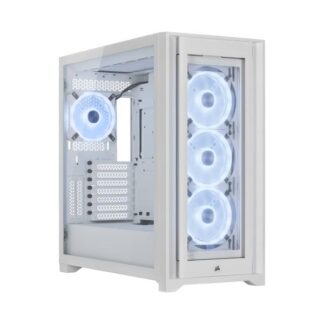 CASE GAMING RGB CORSAIR ICUE 5000X QL EDITION MID TOWER 4 VENTILADORES CON VIDRIO LATERAL Y FRONTAL CC-9011233-WW BLANCO