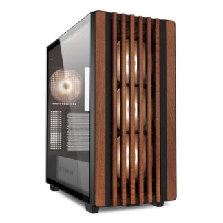 CASE GAMING RGB SHARKOON REBEL C70G MID TOWER VENTILADORES 4 DE 120MM CON VIDRIO FRONTAL Y LATERAL Y MALLA CON ACABADO EN MADERA 4044951040193 NEGRO