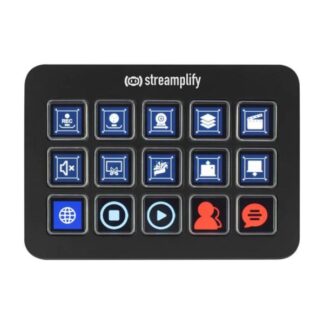 TECLADO STREAMING STREAMPLIFY -LCD 15 TECLAS CON HUB NEGRO SPUD-DO20A01.11