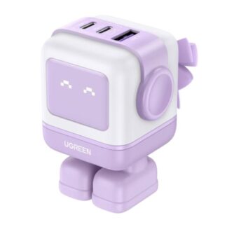 CARGADOR UGREEN CD361 65W 2 PUERTOS USB-C Y 1 PUERTO USB-A CARGA RAPIDA 35314 MORADO