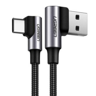 CABLE USB-A ANGULO RECTO A USB-C ANGULO RECTO UGREEN US176 2M 20857 GRIS