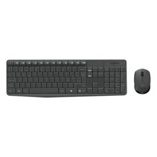 TECLADO Y MOUSE LOGITECH MK235 MEMBRANA INALÁMBRICO 2.4 GHZ ESPAÑOL 920-007901 NEGRO