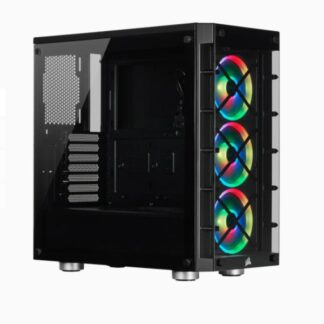 CASE GAMING RGB CORSAIR ICUE 465X MID TOWER VENTILADORES 3 DE 120MM CON VIDRIO LATERAL Y MALLA FRONTAL CC-9011188-WW NEGRO