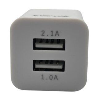 CARGADOR DE PARED NOVA PA010RBU001C 10W 2 PUERTOS USB-A BLANCO