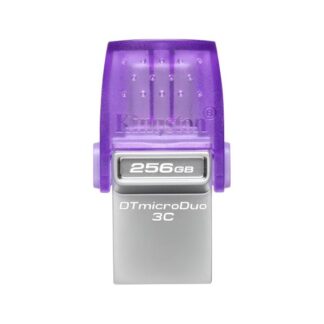 MEMORIA USB 64GB KINGSTON DATA TRAVELER MICRODUO 3C USB-A / USB-C 3.2 GEN 1 DTDUO3CG3/64GB PLATEADO / MORADO