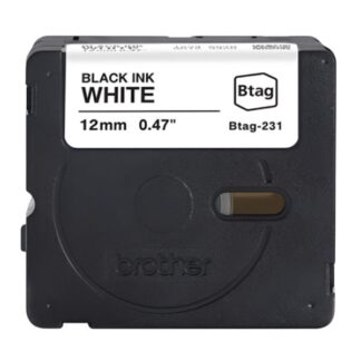 CINTA DE ETIQUETADO BROTHER BTAG231 12MM X 4M COMPATIBLE CON P-TOUCH NEGRO SOBRE FONDO BLANCO