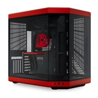 CASE GAMING HYTE Y70 MID TOWER SIN VENTILACIÓN INCLUIDA CON VIDRIO FRONTAL Y LATERAL CS-HYTE-Y70-BR ROJO / NEGRO