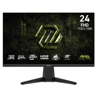 MONITOR GAMING MSI MAG 245F X24 23.8" PLANA 1920X1080 240HZ IPS RÁPIDO FREESYNC PREMIUM DISPLAYPORT / HDMI 9S6-3BC81M-004 NEGRO