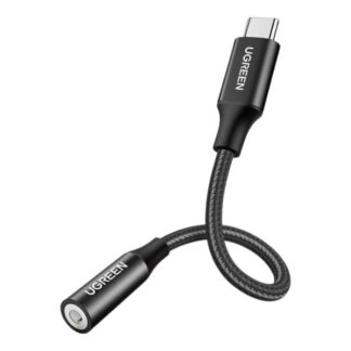 CABLE UGREEN AV142 USB-C MACHO A 3.5MM HEMBRA AUDIO 0.1M 70858 NEGRO