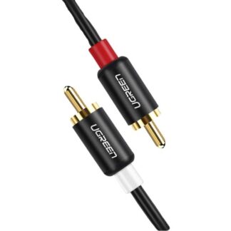 CABLE UGREEN AV104 2RCA MACHO A 2RCA MACHO 1M 30747 NEGRO