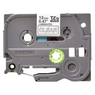 CINTAS DE ETIQUETADO BROTHER TZE135 12MM X 8M COMPATIBLE CON P-TOUCH BLANCO SOBRE FONDO TRANSPARENTE