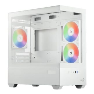 CASE GAMING RGB AEROCOOL P300D DIGI-G-WT-V1 DIGI MINI TOWER VENTILADORES 3 DE 120MM CON PANEL FRONTAL Y LATERAL ACCS-PN05033.21 BLANCO