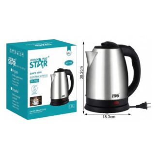 HERVIDOR ELÉCTRICO WINNING STAR 1000W 1.8L ST-2063 RSH-967-WST-110V-17476 PLATEADO / NEGRO