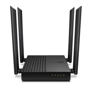 ROUTER TP LINK ARCHER C64 2.4 GHZ 5 GHZ AC1200 MU MIMO GIGABIT PUERTOS LAN / WAN NEGRO
