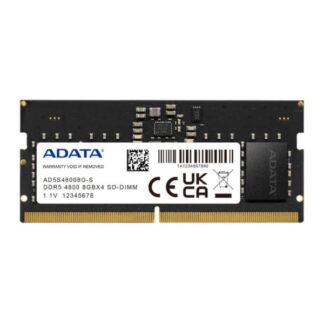MEMORIA RAM LAPTOP ADATA 8 GB DDR5 4800 MHZ CL40 1.1 V AD5S48008G-S NEGRO