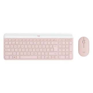 TECLADO Y MOUSE LOGITECH MK470 SLIM COMBO MEMBRANA INALÁMBRICO 2.4 GHZ ESPAÑOL 920-011312 ROSADO