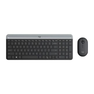 TECLADO Y MOUSE LOGITECH MK470 SLIM COMBO INALÁMBRICO 2.4 GHZ INGLÉS 920-009437 NEGRO