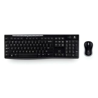 TECLADO Y MOUSE LOGITECH MK270 COMBO MEMBRANA INALÁMBRICO 2.4 GHZ INGLES 920-004536 NEGRO