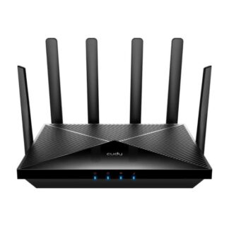ROUTER INALAMBRICO CUDY P5_EU 1.0  5GHZ AX3000 WIFI 6 5G REL.16 CON ANTENAS DESMONTABLES NEGRO