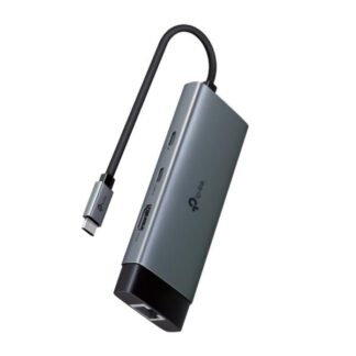 HUB TP-LINK UH6120C(UN) USB-C 6 PUERTOS (2 USB-A / USB-C DATOS / USB-C PD / HDMI / ETHERNET RJ45 ) 5 GBPS 4K 60HZ PD 100W GRIS