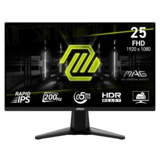 MONITOR GAMING MSI MAG 255F E20 25 PULG PLANO 1920X1080 FHD 200 HZ IPS FREESYNC HDMI DISPLAYPORT HDR 9S6-3BC21M-046