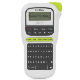 IMPRESORA DE ETIQUETA BROTHER PTH110 20MM/SEG PORTÁTIL 2 LINEAS DE IMPRESIÓN BLANCO / VERDE