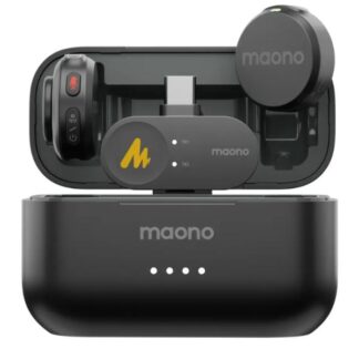 MICROFONO MAONO WM650 PC2 INALAMBRICO CON RECEPTOR USB-C CON REDUCCION DE RUIDO NEGRO