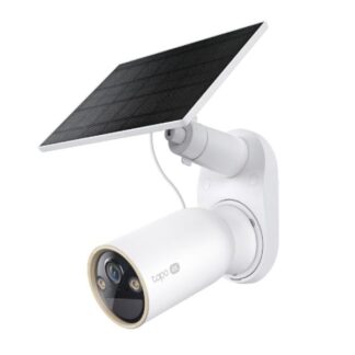 KIT DE CAMARA TP-LINK TAPO C460 1 CAMARA TIPO BULLET CON PANEL SOLAR 4K AUDIO BIDIRECCIONAL WIFI VISION NOCTURNA IP66 BLANCO
