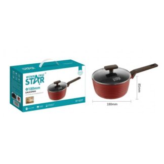 CACEROLA ANTIADHERENTE WINNING STAR ST-5227 ALUMINIO 18CM X 8.5CM GUO-1772-WST-18642 ROJO