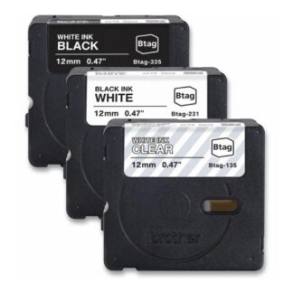 CINTA PARA ETIQUETADORA BROTHER BTAG3M01 12MM X 4M 3PK SURTIDO BLANCO/NEGRO/TRANSPARENTE