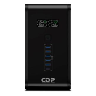 UPS CDP R-SMART1010 1000VA 500W 0X NEMA 5-15R, NEMA 5-15P, USB, RJ45, COAXIAL 6 PUERTOS USB DE CARGA NEGRO