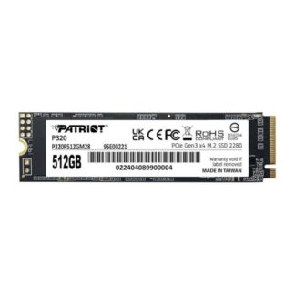 HD INTERNO SOLIDO 512GB PATRIOT P320 M.2 2280 PCIE GEN3 X4 3000MB/S / 2200MB/S P320P512GM28 NEGRO
