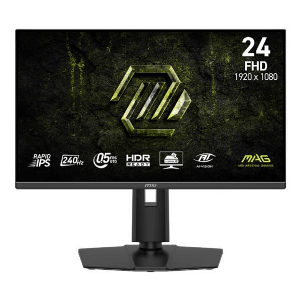 MONITOR GAMING MSI MAG 245PF X24 24 PULG PLANO 1920X1080 FHD 240 HZ RAPID IPS FREESYNC HDMI DISPLAYPORT HDR 9S6-3BC89M-019 NEGRO