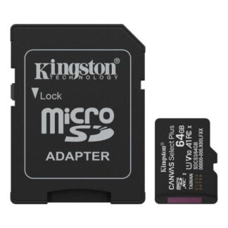 MEMORIA MICRO SD 64GB KINGSTON CANVAS SELECT PLUS GEN3 CLASE 10 UHS-I U1 V10 A1 100 MB/S DISPOSITIVOS ANDROID Y CAMARAS SDCS3/64GB