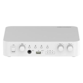 AMPLIFICADOR DE AUDIO DE RED HIKVISION DS-QAE1A80G1-VB(B) 80W BLUETOOTH USB RCA MIC 6.35MM ETHERNET 2 ZONAS 347000040 BLANCO
